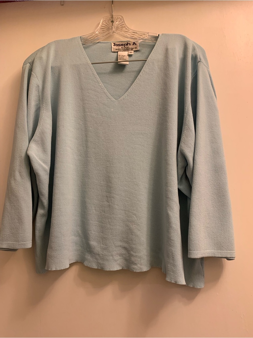 Joseph A Light Blue V-Neck Lightweight Knit Sweater